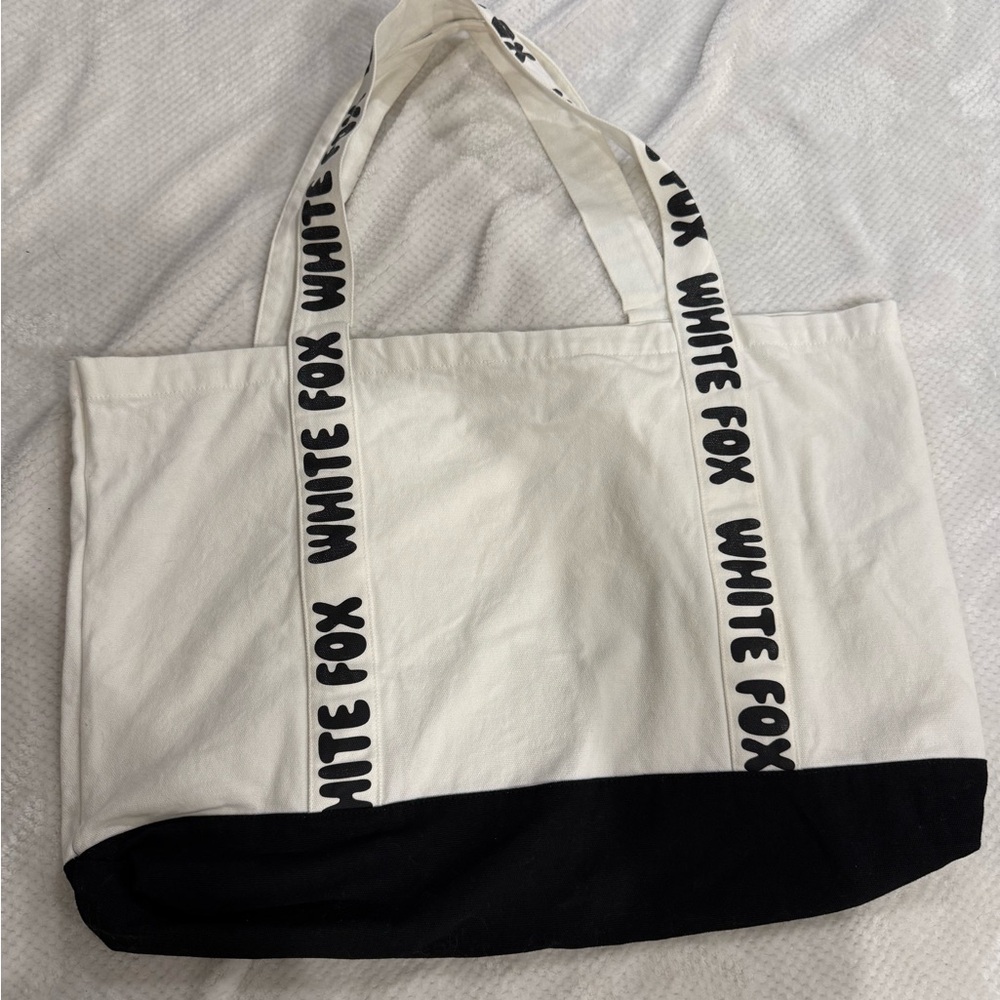 white fox tote bag